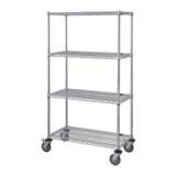 Mobile Shelving Unit, 24" X 60" X 63", Steel, 4-Shelf redirect to product page
